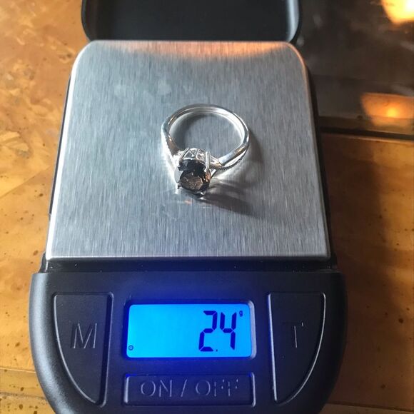 Natural Smoky Quartz Sterling Silver Infinity Ring Size 7 - Picture 3 of 9